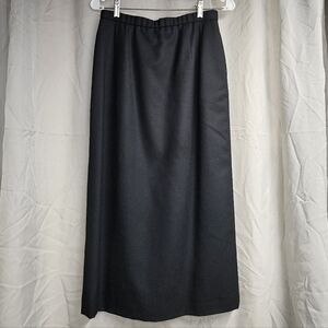 Vintage Pendleton Black Wool Lined Side Pockets Classic A-Line Midi Skirt